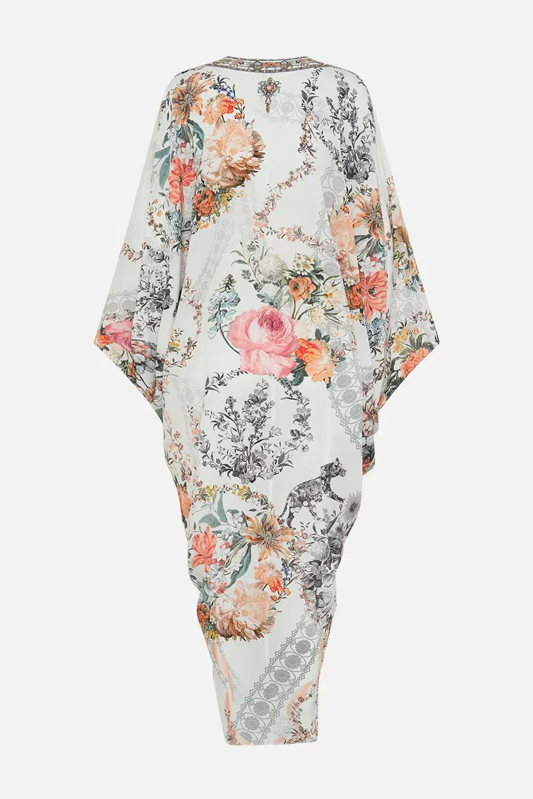 Camilla De Haar Memoirs T-Shape Long Kaftan Floral One Size for rent on The Volte - main image