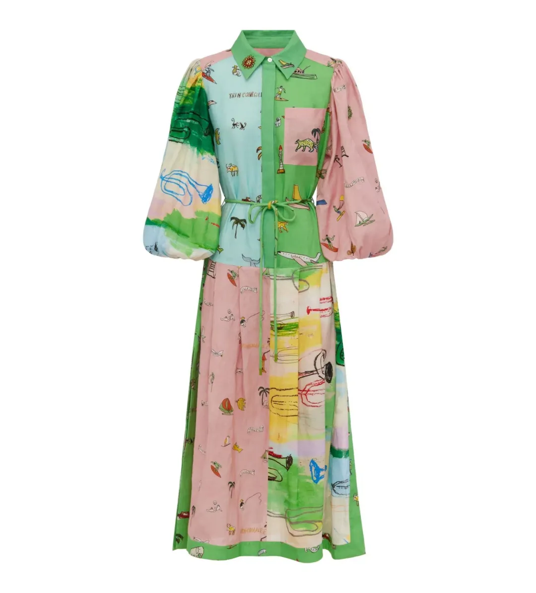 Alemais Jet Shirtdress Multi Size 14 for rent on The Volte - main image