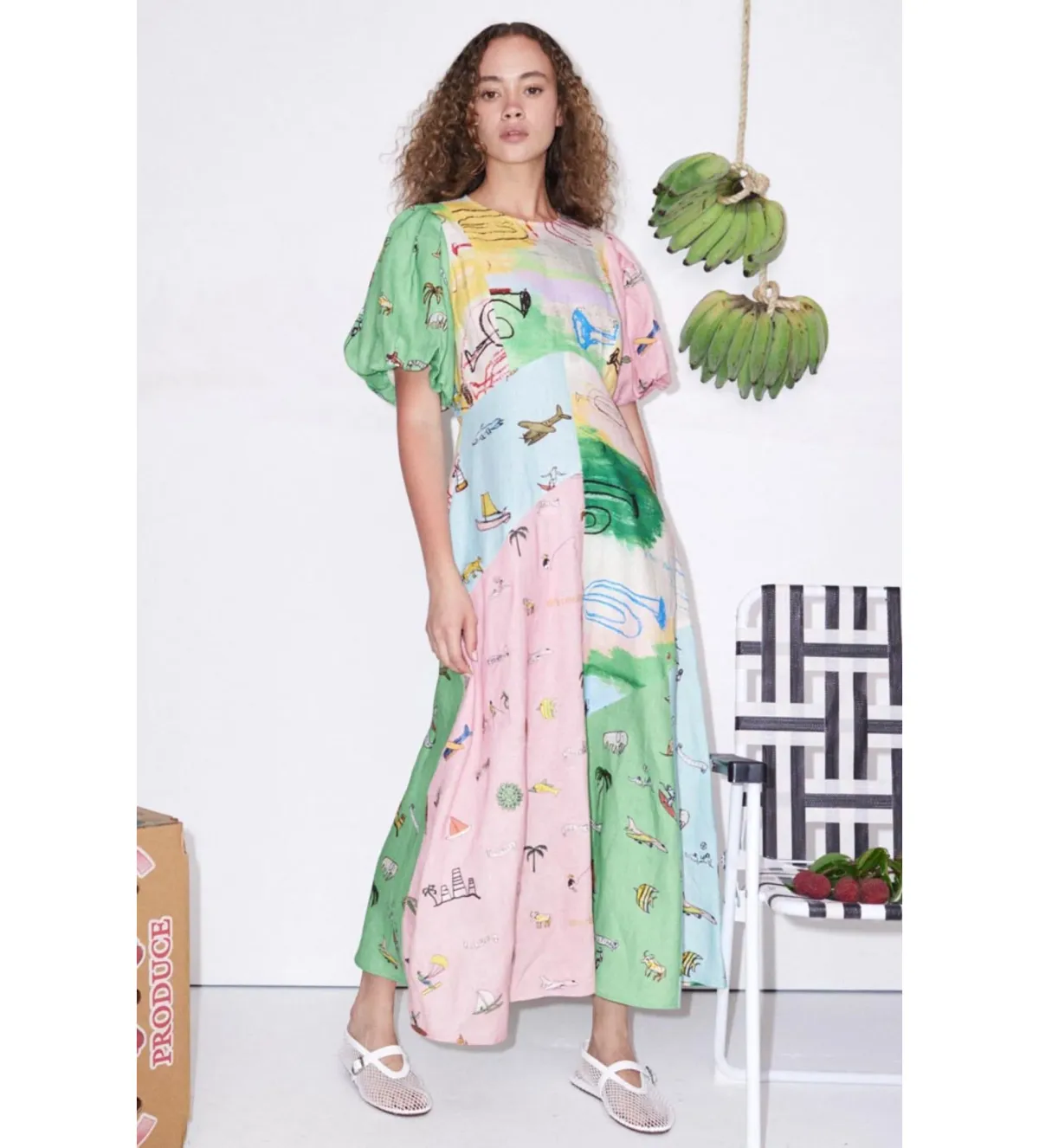 Alemais Jet Midi Dress Multi Size 14 for rent on The Volte - main image