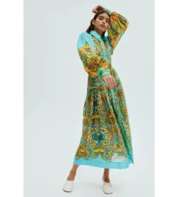 Alemais Sofie Midi Shirtdress Multi Floral Size 12 for rent on The Volte - image 1