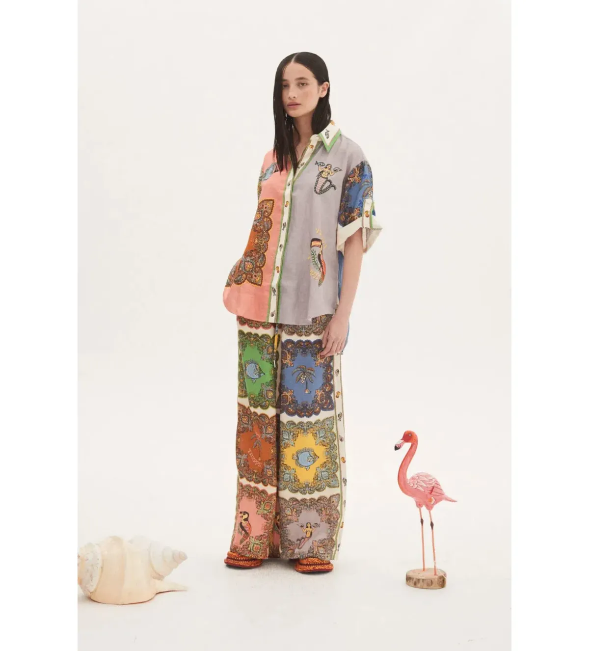 Alemais Trippy Troppo Shirt And Pant Set Multi Size 14 for rent on The Volte - main image