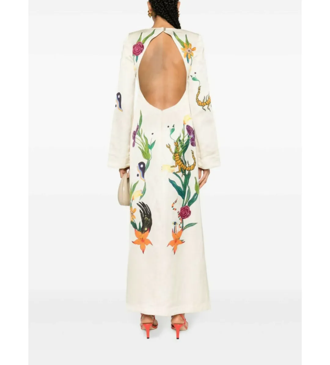 Alemais Zelda Midi Dress Champagne Multi/Print Size AU 16 for rent on The Volte - main image