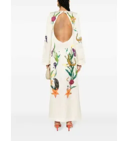 Alemais Zelda Midi Dress Champagne Multi/Print Size AU 16 for rent on The Volte - image 3