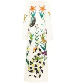Alemais Zelda Midi Dress Champagne Multi/Print Size AU 16 for rent on The Volte - image 4