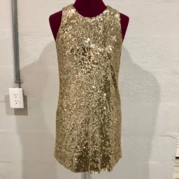 Tory Burch Serena Van Der Woodsen Dress Gold Size S / AU 8 for rent on The Volte - image 3
