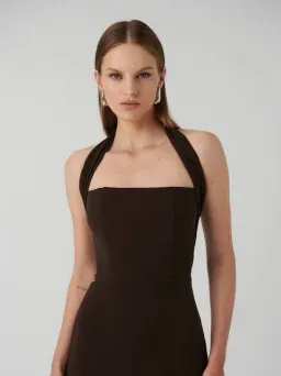 Effie Kats Meline Midi Dress Coffee Brown Size M / AU 10  for rent on The Volte - image 2