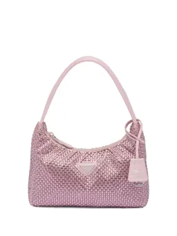 Prada Crystal Satin Mini Hobo Bag Pink for rent on The Volte - image 1