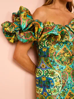 Alemais Sofie Off Shoulder Mini Dress In Multi Size 12 for rent on The Volte - image 5