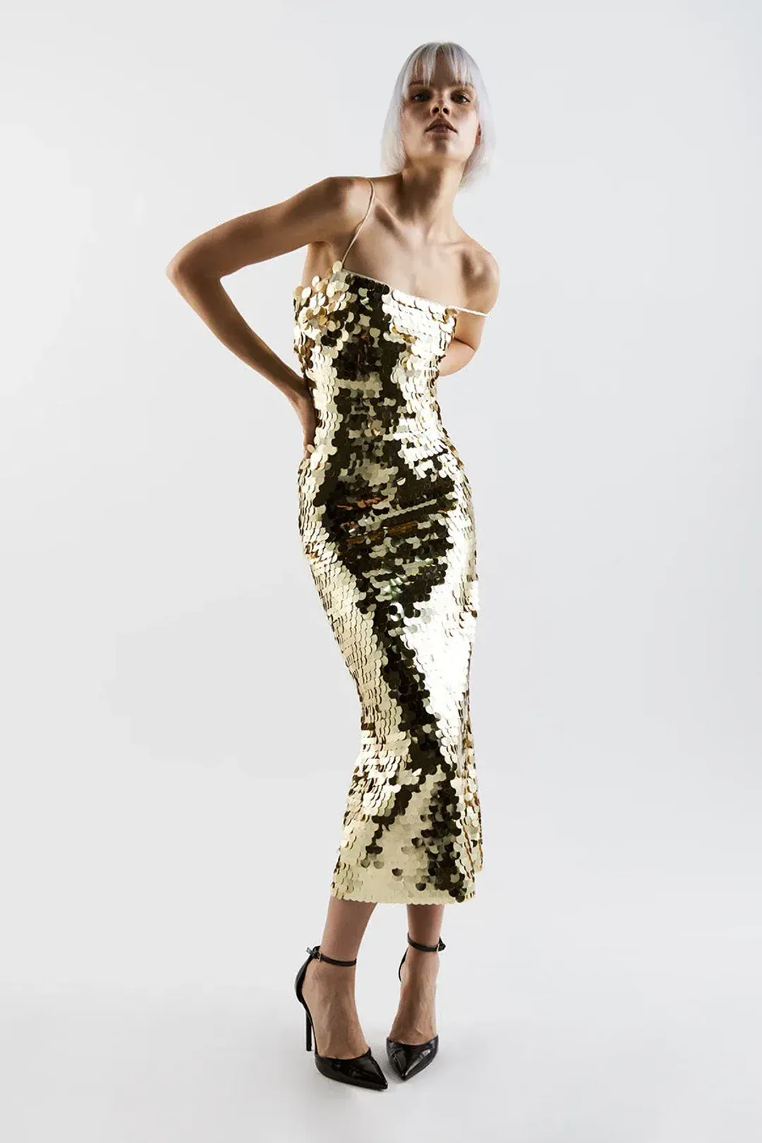THE NEW ARRIVALS by İlkyaz Özel Phoenix Dress Gold Serpent Doré Size 12/L for rent on The Volte - main image
