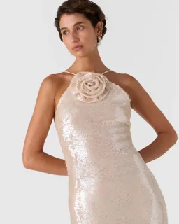 MISHA Allegra Sequin Maxi Dress Champagne Size 8 for rent on The Volte - image 5