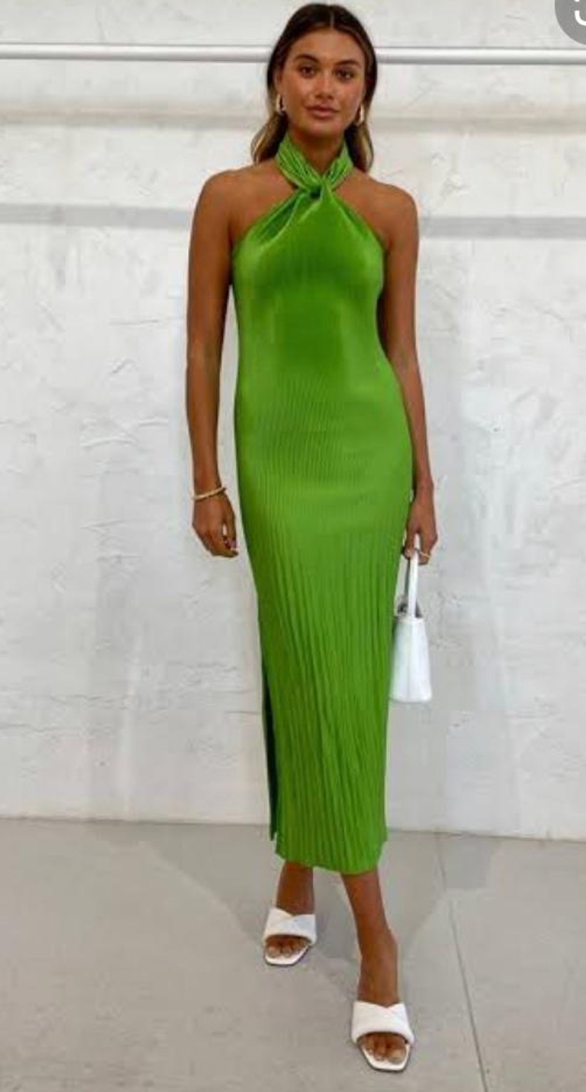 Lidee Soirée Halter Gown Green Size 12 for rent on The Volte - main image