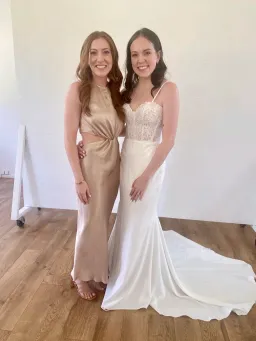 Shona Joy - La Lune Twist Front Sleeveless Midi Dress - Gold for rent on The Volte - image 3