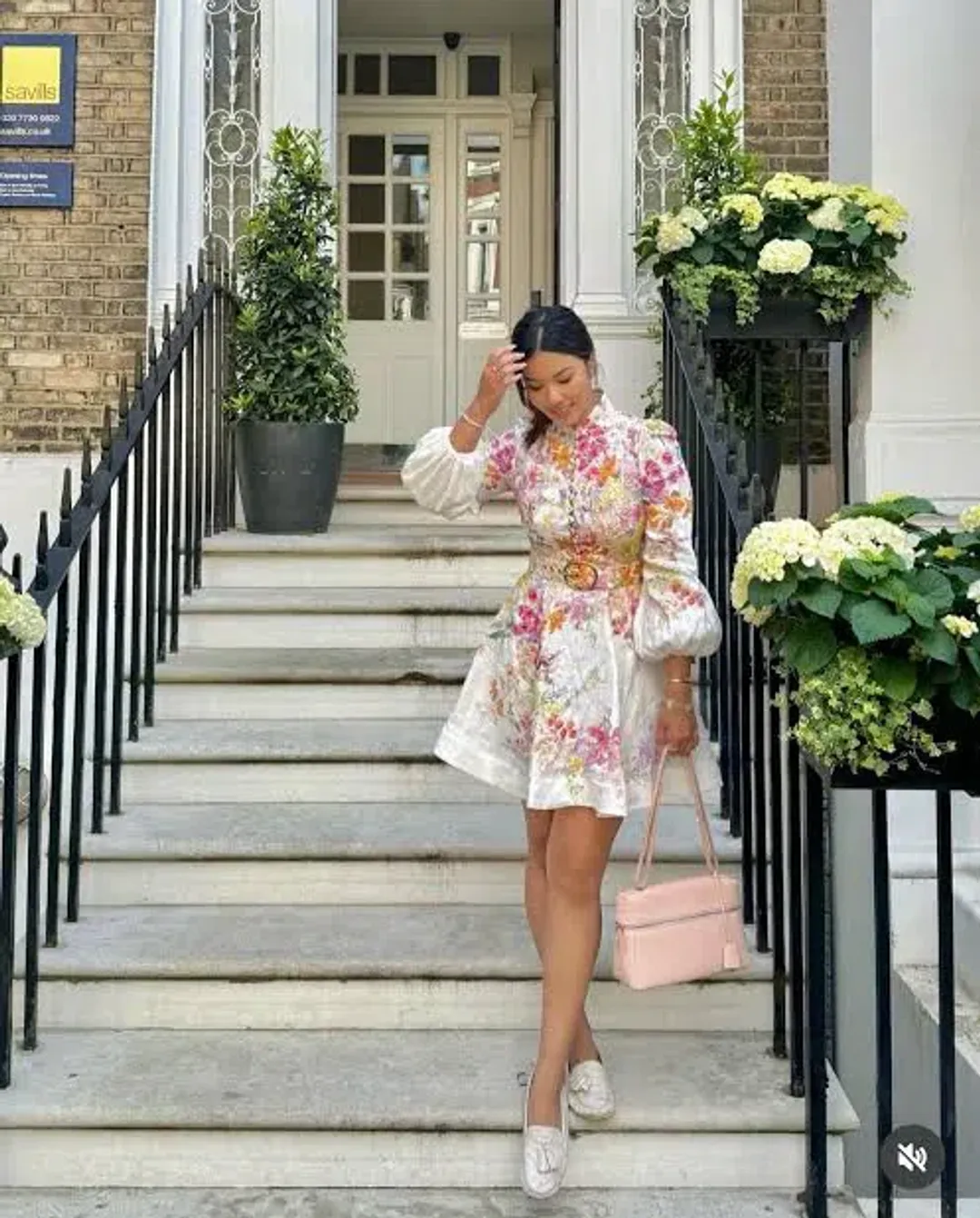 Zimmermann Natura Buttoned Mini Dress Kaleidoscope Garden Size 1 / AU 10 for rent on The Volte - main image