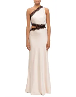 MISHA Jillian Satin Maxi Dress Pink Champagne/Black Size 8 for rent on The Volte - image 1