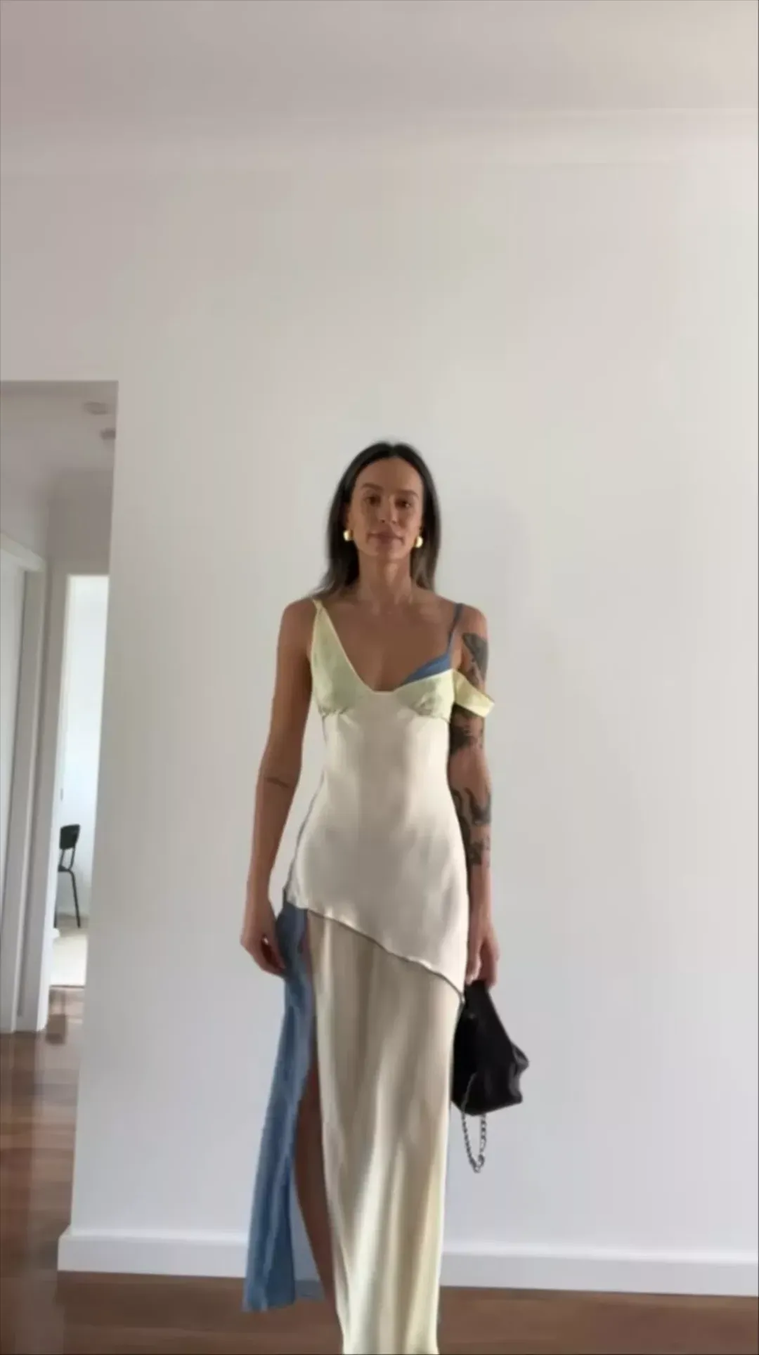 Sir The Label Thames Splice Midi Dress Ecru Multi Size 2 / AU 10  for rent on The Volte - main image