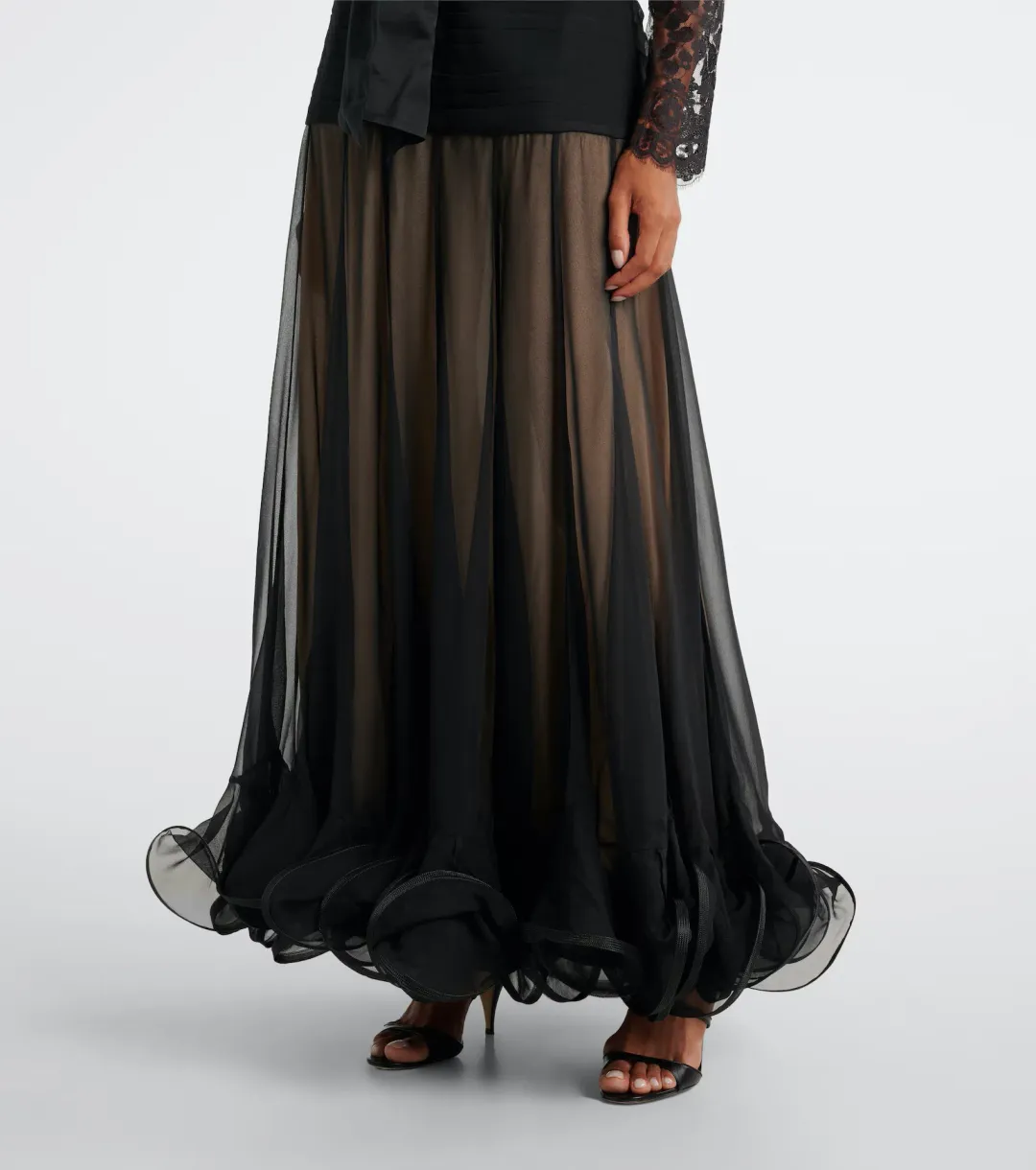 Zimmermann Illustration Flounce Gown Black Size 0 / AU 8 for rent on The Volte - main image