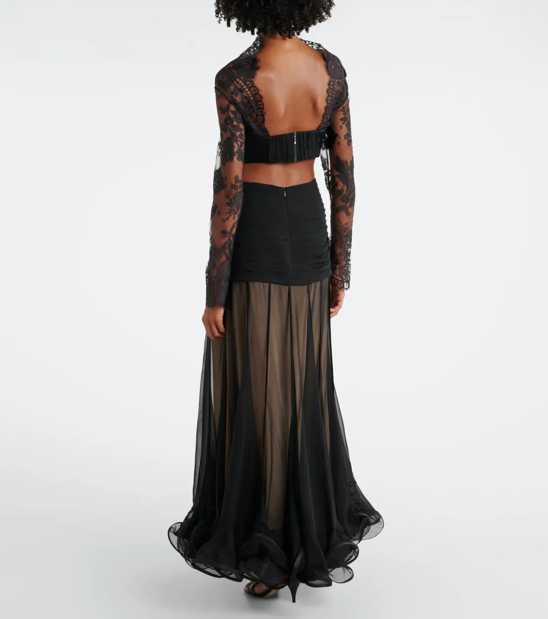 Zimmermann Illustration Flounce Gown Black Size 0 / AU 8 for rent on The Volte - main image