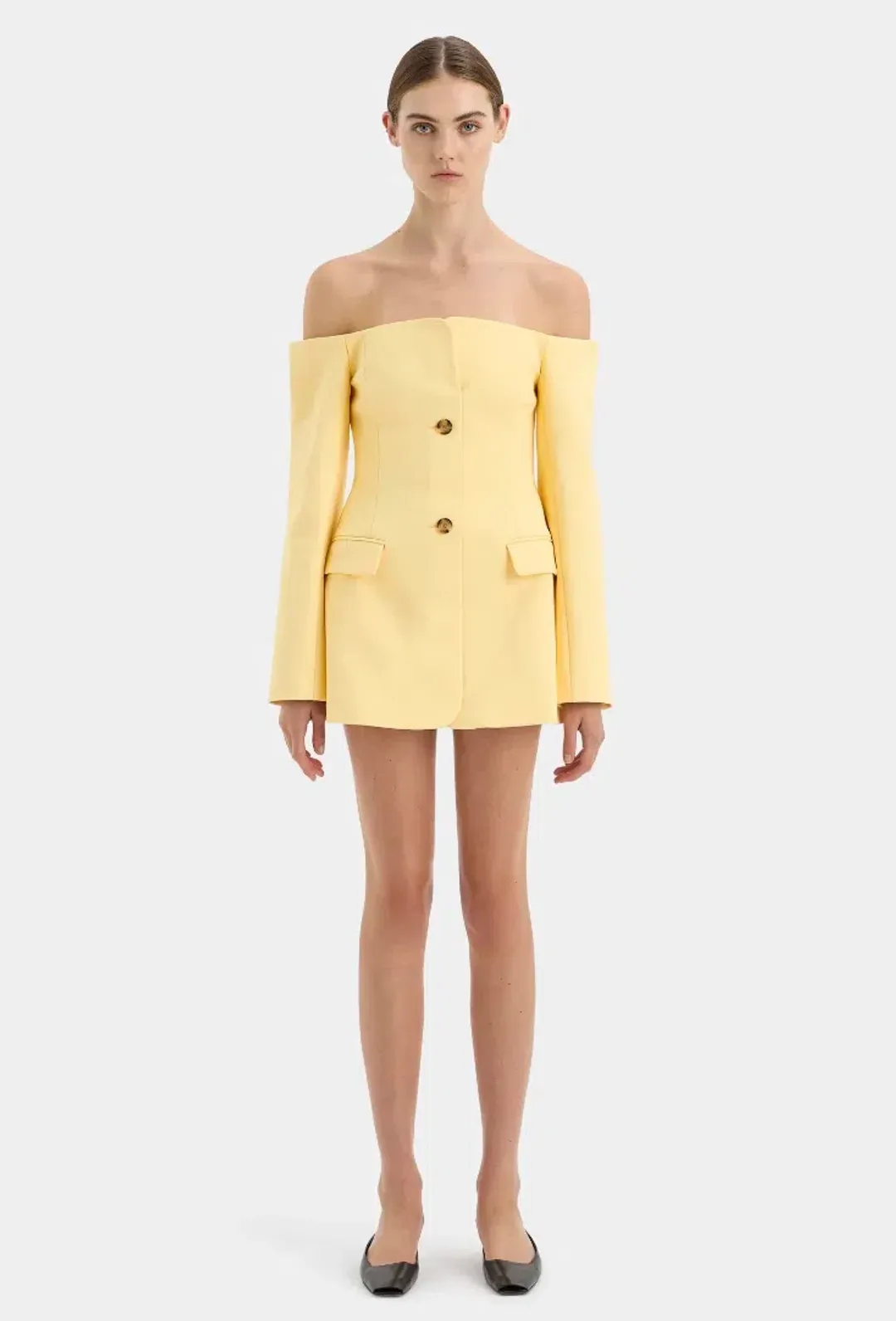 Sir the Label Sandrine Tailored Mini in Limone Size 8  for rent on The Volte - main image