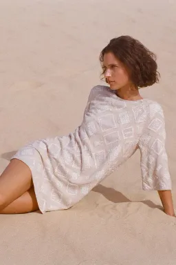 Spell Light of Moon Sequin Tunic Dress Cream Size XS/Au 8 for rent on The Volte - image 3