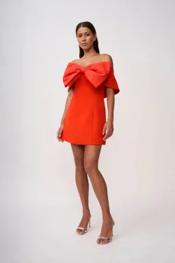 By Johnny Molly Bow Dress Red Size 8  for rent on The Volte - image 1