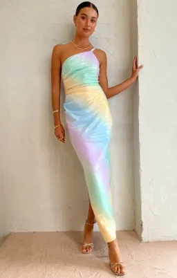 Suboo Ombre One Shoulder Split Maxi Dress Multi Size 8 for rent on The Volte - image 5