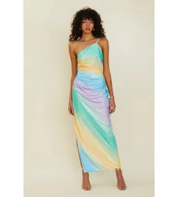 Suboo Ombre One Shoulder Split Maxi Dress Multi Size 8 for rent on The Volte - image 1