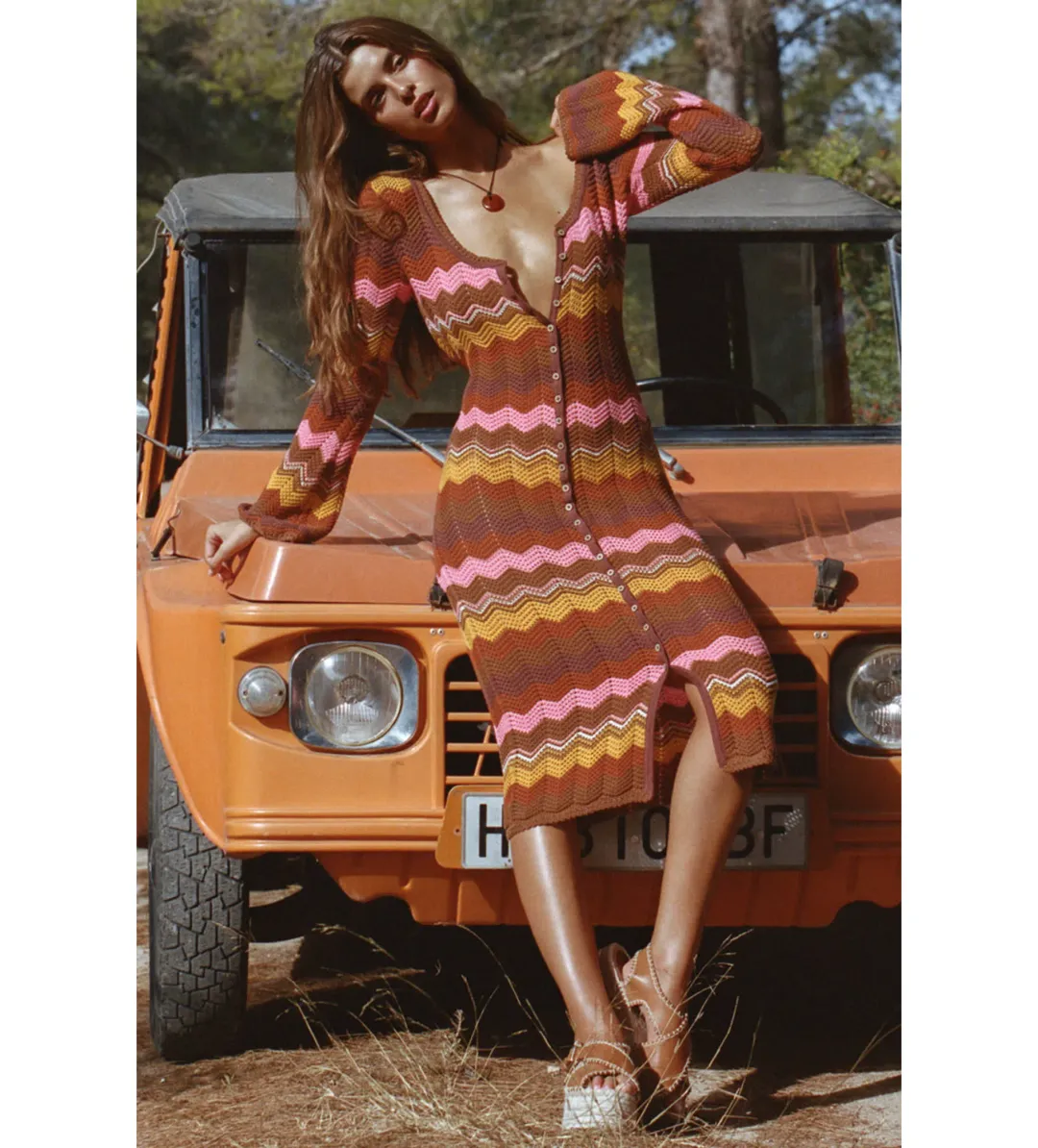 Spell Ziggy Crochet Midi Dress Multi Size XS/Au 8  for rent on The Volte - main image