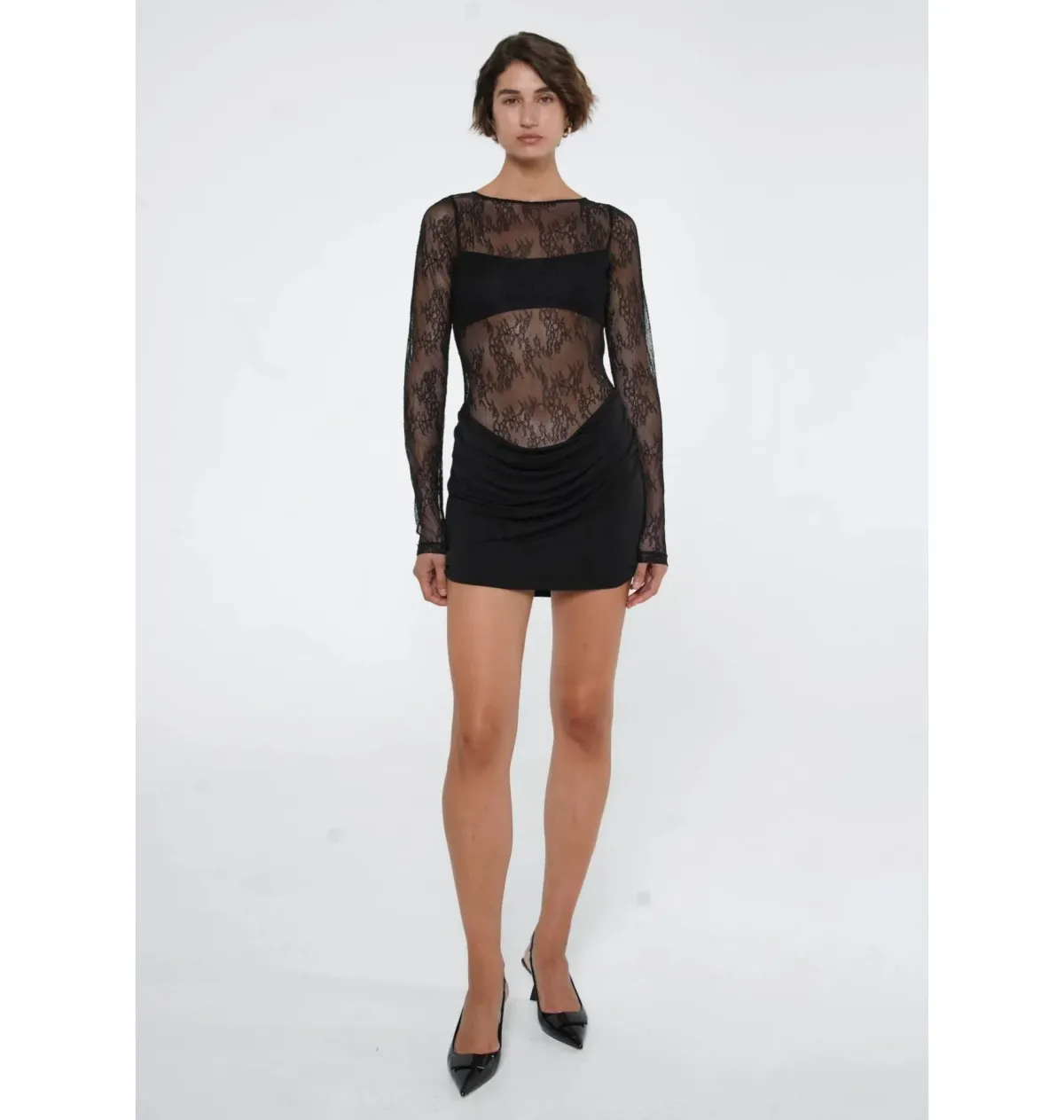 Benni Yana Lace Mini Dress Black Size AU 6 for rent on The Volte - main image