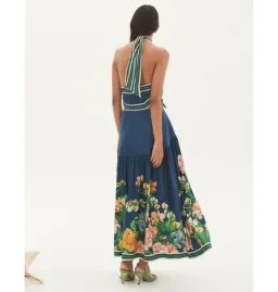 Alemais Lyla Halter Midi Dress Royal Blue Size AU 4 for rent on The Volte - image 2