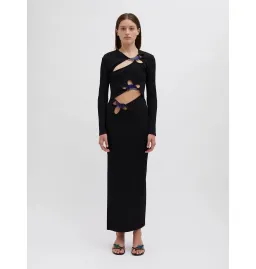 Christopher Esber Looped Moonstone Long Sleeve Dress Black Size AU 10 for rent on The Volte - image 1