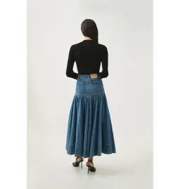 Aje Belmond Denim Midi Skirt 90's Wash Size AU 4 for rent on The Volte - image 4