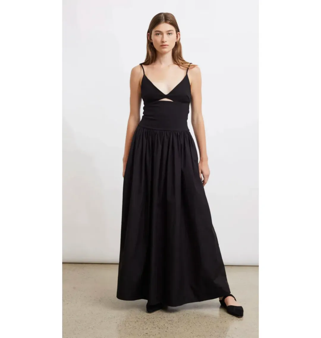 Esse Studios Tri Knit Cotton Dress Black Size AU 8 for rent on The Volte - main image