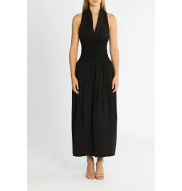 Esse Studios Folded Cotton Rib Dress Black Size AU 6 for rent on The Volte - image 1