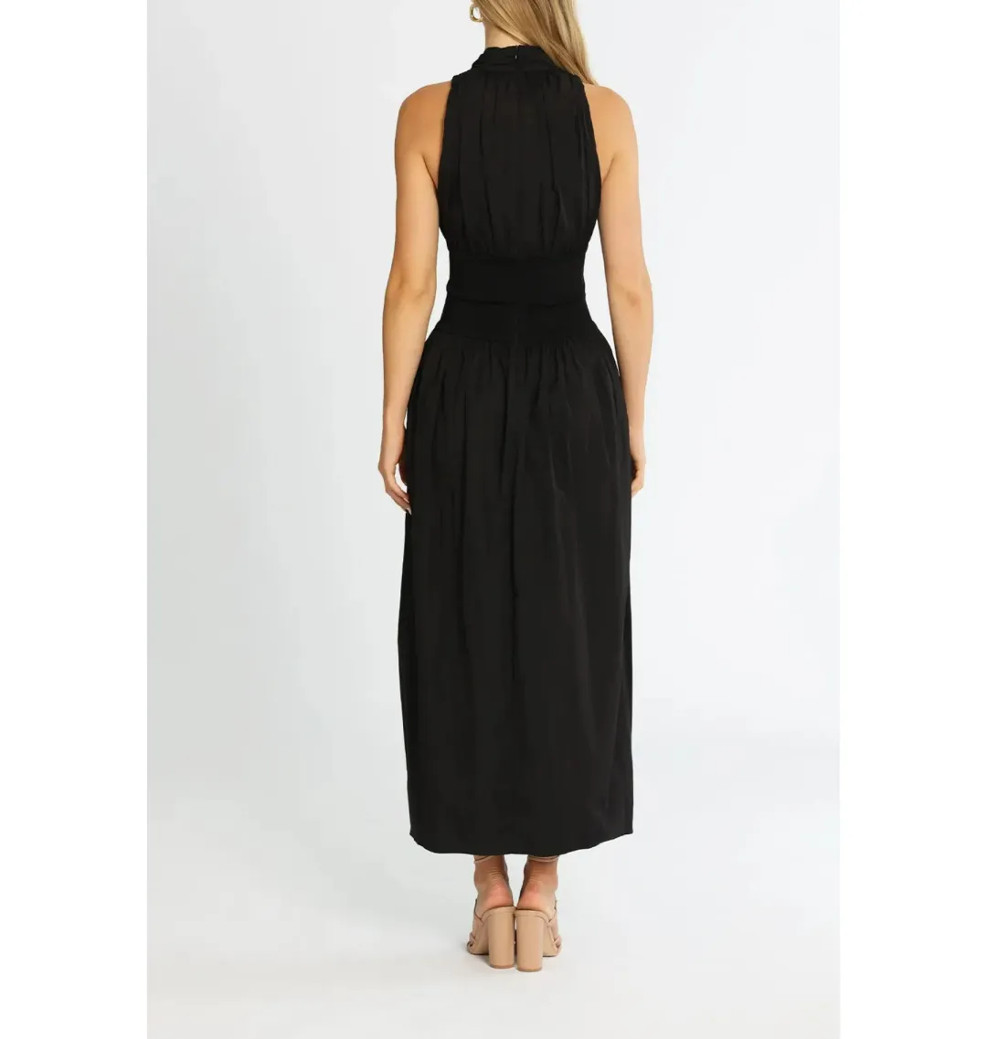 Esse Studios Folded Cotton Rib Dress Black Size AU 6 for rent on The Volte - main image