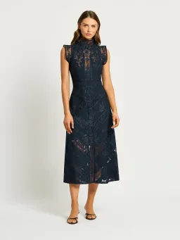 Moss and Spy Graceful Kristen Midi Dress Midnight Size AU 12 for rent on The Volte - image 3