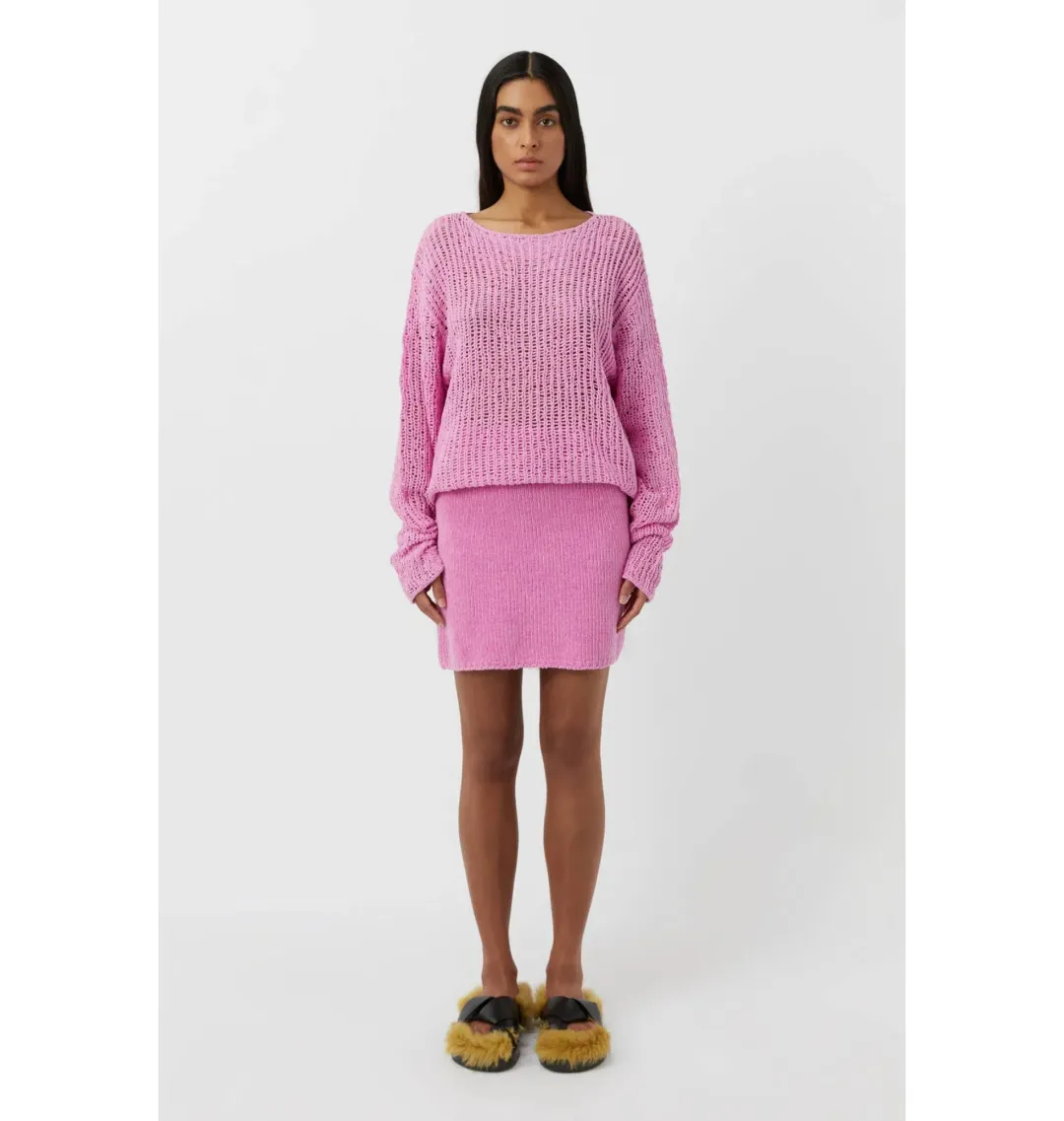 Camilla and Marc Mylo Knit Jumper S / AU 8 and Skirt Size M / AU 10 Set Bubblegum Pink for rent on The Volte - main image