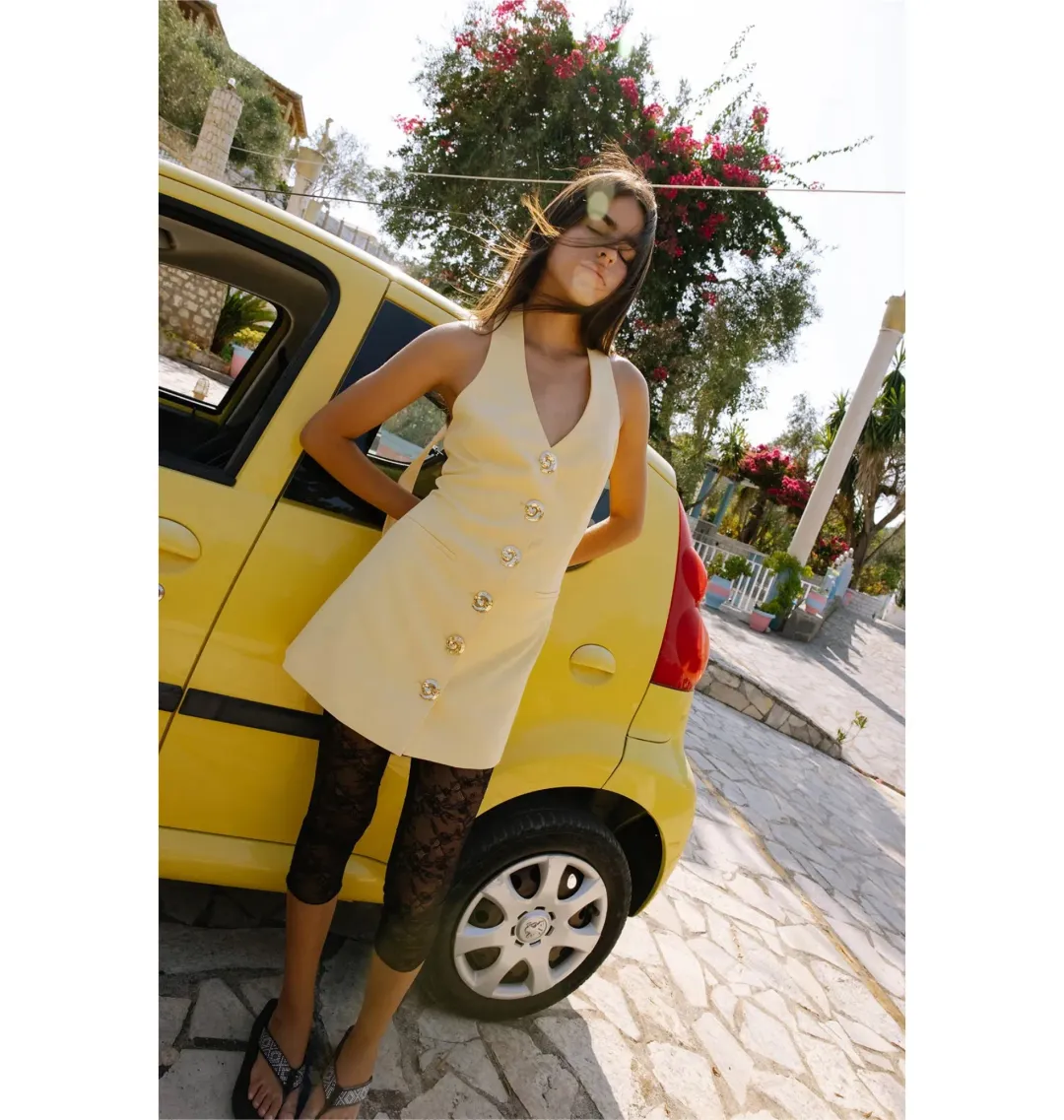 The Wolf Gang Irida Vest Dress Butter Size AU 10  for rent on The Volte - main image