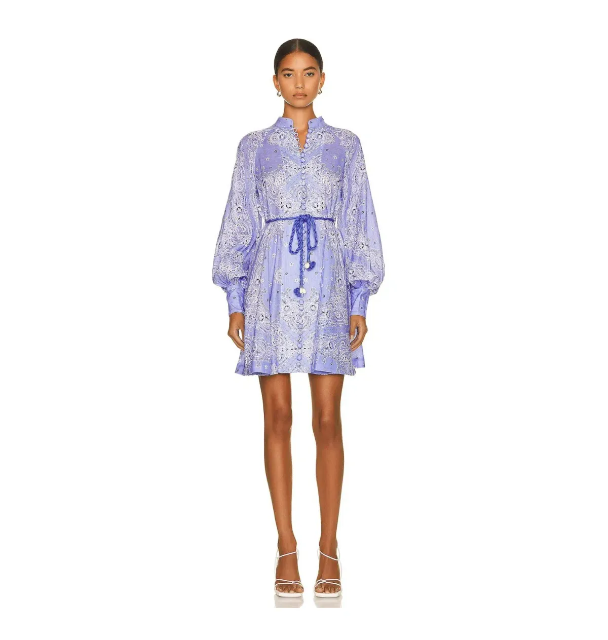 Zimmermann Violet Button Up Mini Dress Purple Size 1 / Au 10 for rent on The Volte - main image