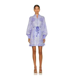 Zimmermann Violet Button Up Mini Dress Purple Size 1 / Au 10 for rent on The Volte - image 1