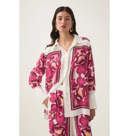 Aje Atomic Silk Shirt and Relaxed Pants Set Boldly Blooming Size AU 10 for rent on The Volte - image 2