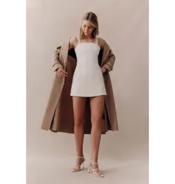 Aje Osa Braided Mini Dress Ivory Size AU 8 for rent on The Volte - image 1