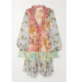Zimmermann Tempo Frilled Mini Dress Spliced Mult Size 2 / AU 12 for rent on The Volte - image 3