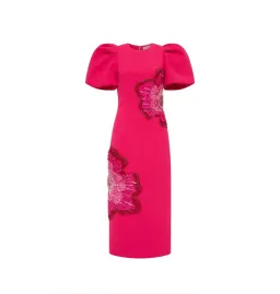 Rebecca Vallance Layana Midi Dress in Raspberry Size AU 10 for rent on The Volte - image 6
