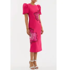 Rebecca Vallance Layana Midi Dress in Raspberry Size AU 10 for rent on The Volte - image 3