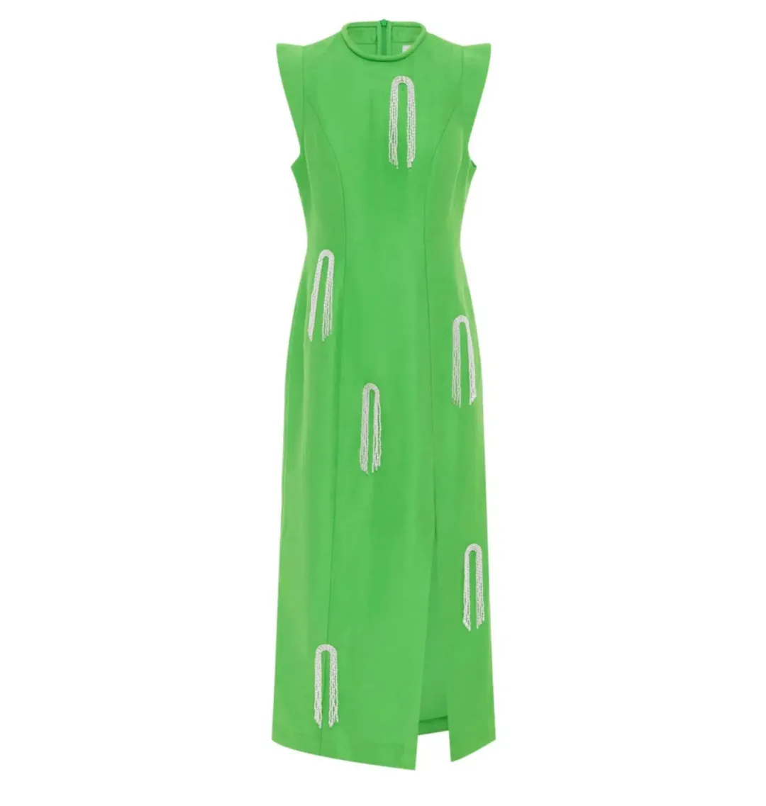 Alemais Dazzle Midi Dress Green Size AU 8 for rent on The Volte - main image