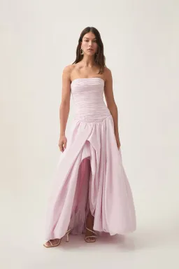 Aje Violette Bubble Hem Maxi Dress Pastel Pink Size 8 for rent on The Volte - image 1