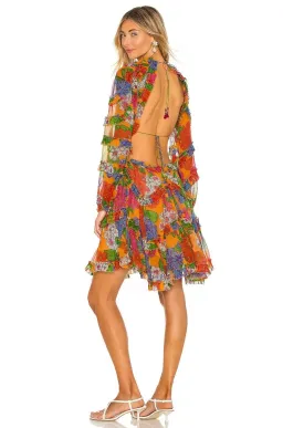 Zimmermann Riders Frill Mini Dress Mango Floral Size 0 / AU 8 for rent on The Volte - image 3