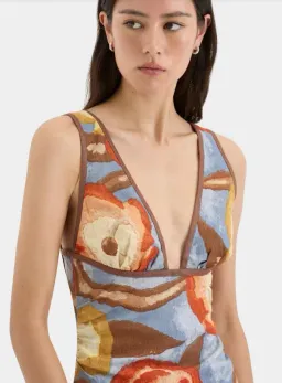 Sir the Label Avery V Neck Midi Dress Camellia Floral Print Size 0 (AU 6) for rent on The Volte - image 2