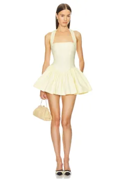 Helsa Faille Mini Dress Lemon Cream Size XXS / AU 4 for rent on The Volte - image 2