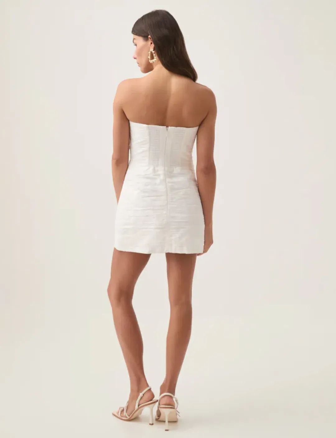 Aje Telma Ruffle Micro Mini Dress Ivory Size 12 for rent on The Volte - main image